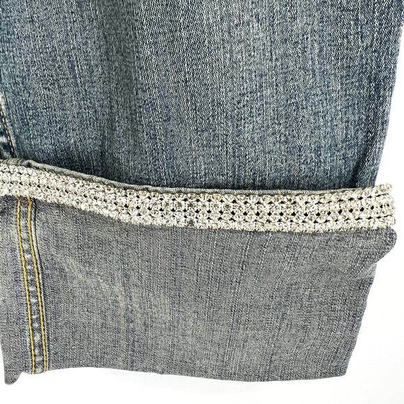 ALLEN B By Allen Schwartz Cropped Rhinestone Bling Jeans Size 29 - Picture 3 of 11